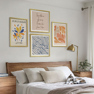 Composizione di 4 quadri Fiori moderni di cacao