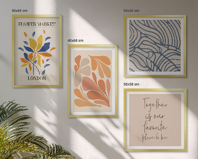 Composizione di 4 quadri Fiori moderni di cacao