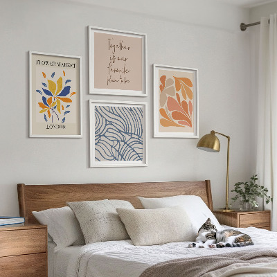 Composizione di 4 quadri Fiori moderni di cacao