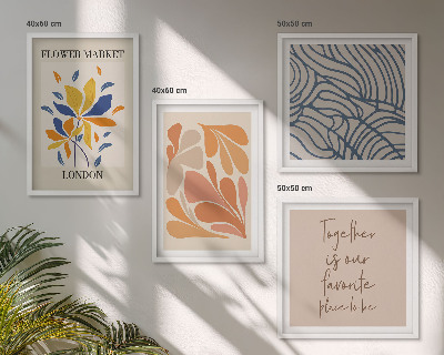 Composizione di 4 quadri Fiori moderni di cacao