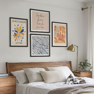 Composizione di 4 quadri Fiori moderni di cacao