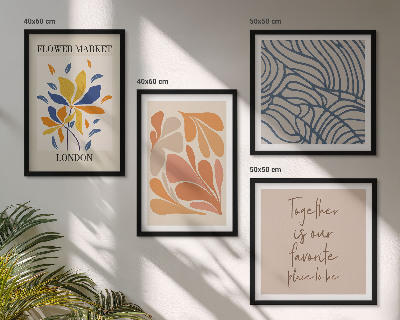 Composizione di 4 quadri Fiori moderni di cacao