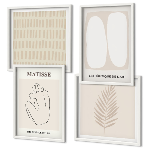Galleria a parete Linee forme beige bianco