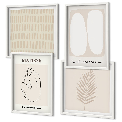 Galleria a parete Linee forme beige bianco