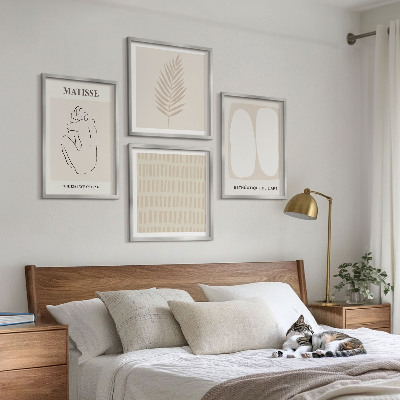 Galleria a parete Linee forme beige bianco