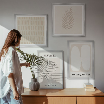 Galleria a parete Linee forme beige bianco