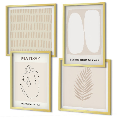 Galleria a parete Linee forme beige bianco