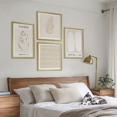 Galleria a parete Linee forme beige bianco