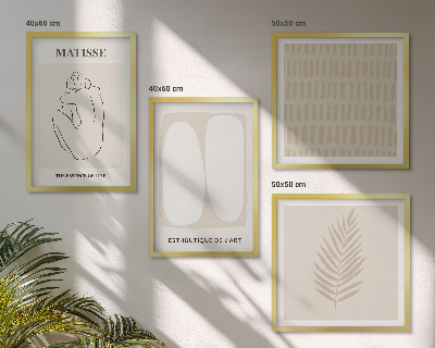 Galleria a parete Linee forme beige bianco