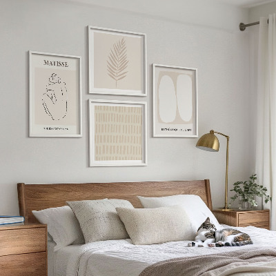 Galleria a parete Linee forme beige bianco