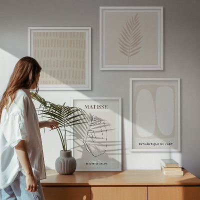 Galleria a parete Linee forme beige bianco