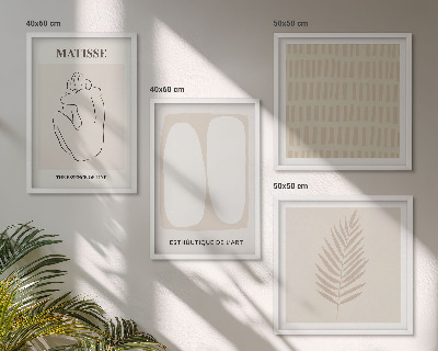 Galleria a parete Linee forme beige bianco