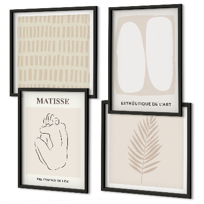 Galleria a parete Linee forme beige bianco