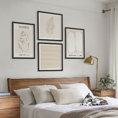 Galleria a parete Linee forme beige bianco