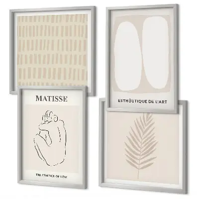 Galleria a parete linee e forme beige e bianco