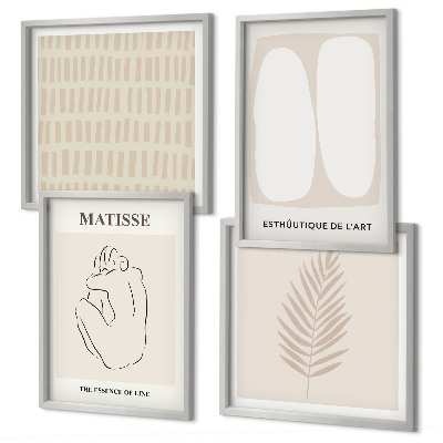 Galleria a parete Linee forme beige bianco