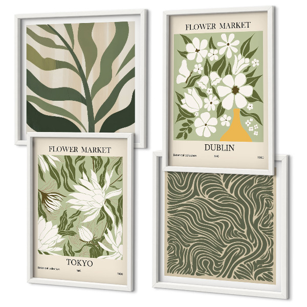 Polittico con cornice Motivi floreali, decorazioni boho
