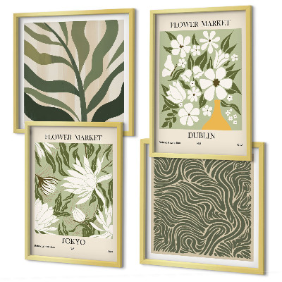 Polittico con cornice Motivi floreali, decorazioni boho