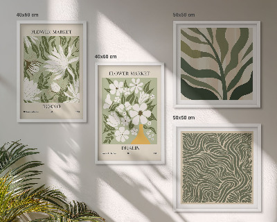 Polittico con cornice Motivi floreali, decorazioni boho