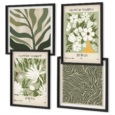 Polittico con cornice Motivi floreali, decorazioni boho