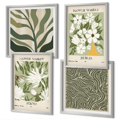 Polittico con cornice Motivi floreali, decorazioni boho
