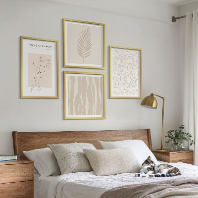 Composizione di 4 quadri Motivi vegetali minimalisti