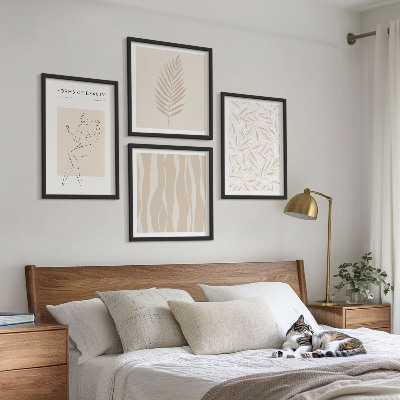 Composizione di 4 quadri Motivi vegetali minimalisti