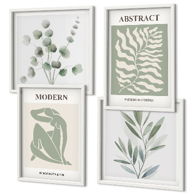 Composizione di 4 quadri Piante boho di design Matisse