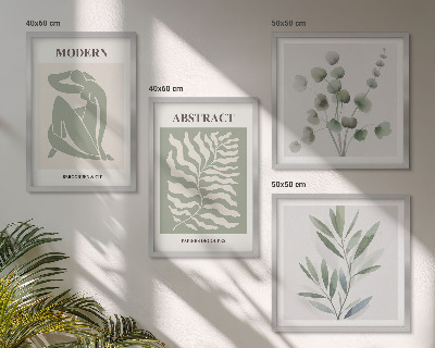 Composizione di 4 quadri Piante boho di design Matisse