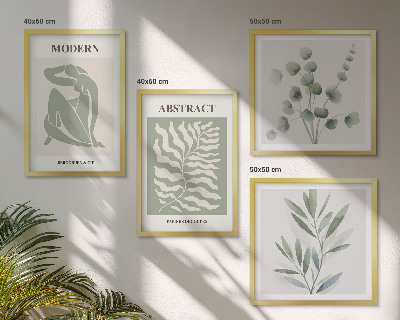 Composizione di 4 quadri Piante boho di design Matisse