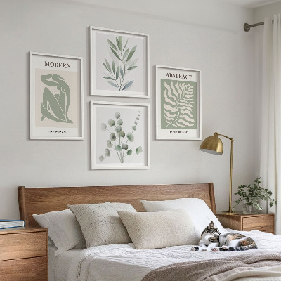 Composizione di 4 quadri Piante boho di design Matisse