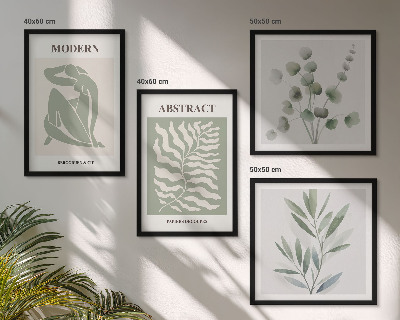 Composizione di 4 quadri Piante boho di design Matisse