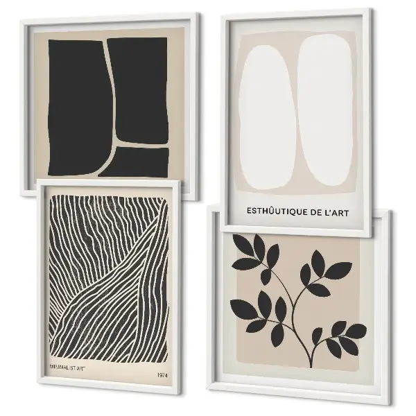 Composizione vegetale minimalista quadro con cornice