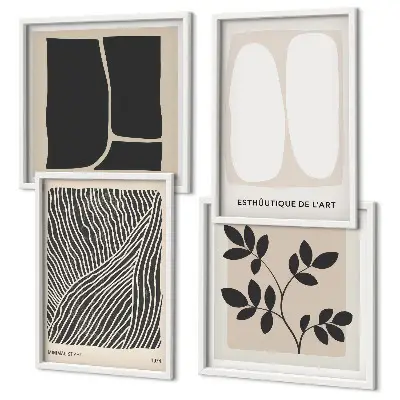 Composizione vegetale minimalista quadro con cornice