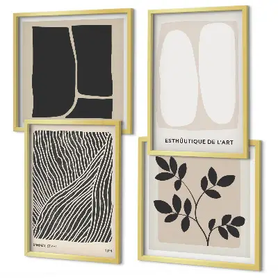 Composizione vegetale minimalista quadro con cornice