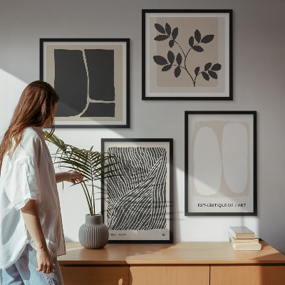 Polittico con cornice Composizioni vegetali minimaliste