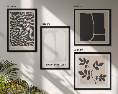 Polittico con cornice Composizioni vegetali minimaliste