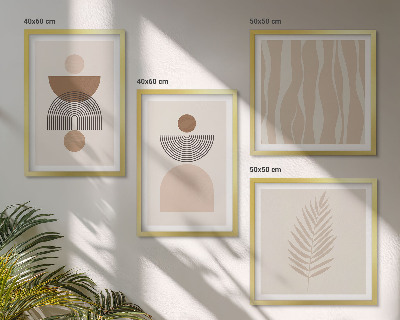 Polittico con cornice Forme astratte marrone beige
