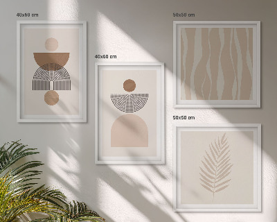 Polittico con cornice Forme astratte marrone beige