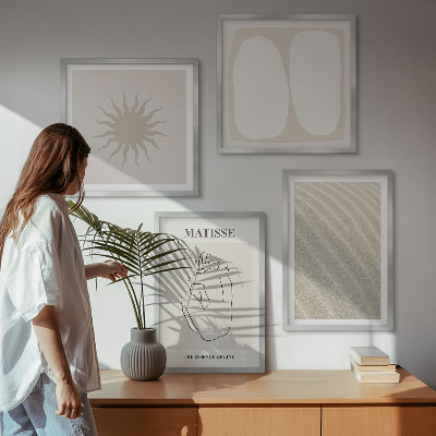 Polittico con cornice Onde di sabbia minimaliste