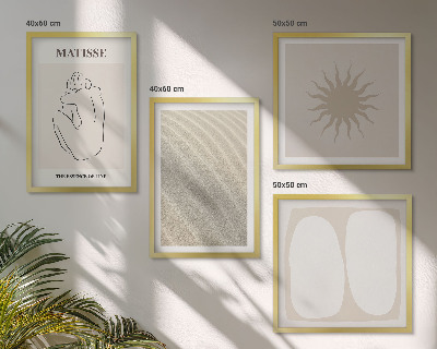 Polittico con cornice Onde di sabbia minimaliste