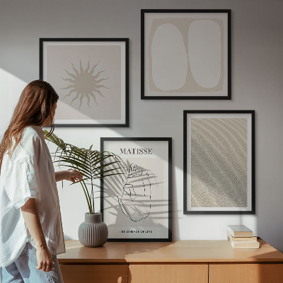 Polittico con cornice Onde di sabbia minimaliste