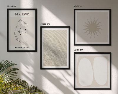 Polittico con cornice Onde di sabbia minimaliste
