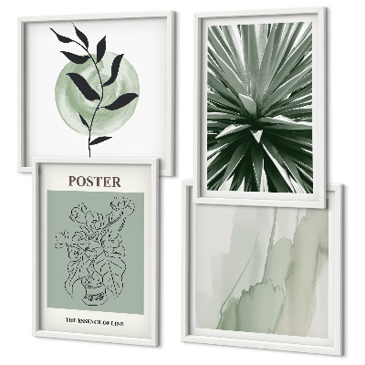 Galleria a parete motivi vegetali verde beige