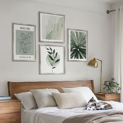 Galleria a parete motivi vegetali verde beige