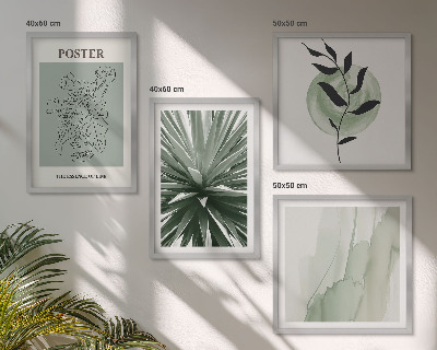 Galleria a parete motivi vegetali verde beige