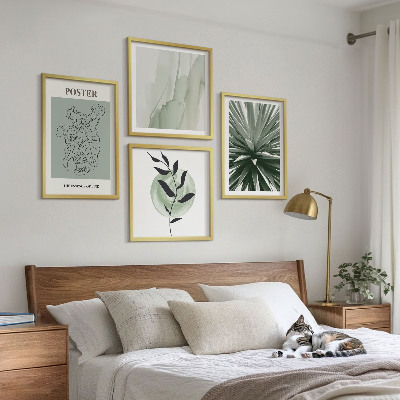 Galleria a parete motivi vegetali verde beige