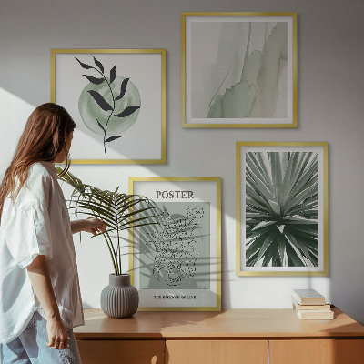 Galleria a parete motivi vegetali verde beige