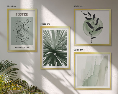 Galleria a parete motivi vegetali verde beige