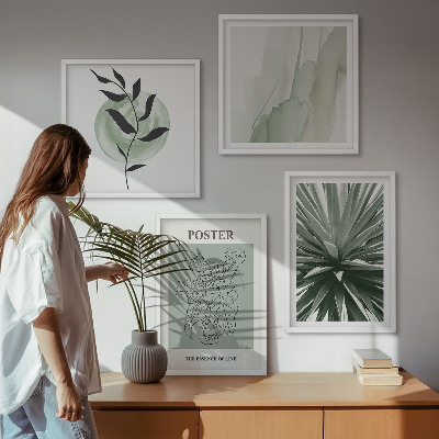Galleria a parete motivi vegetali verde beige
